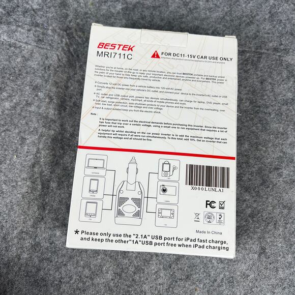 BESTEK 75W Power Inverter DC 12V to 110V AC Car Inverter Power Converter - Picture 2 of 2